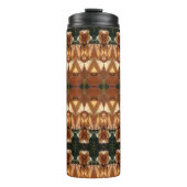 Green & Amber Ikat Thermosbecher (Vorderseite)