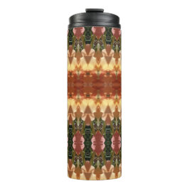 Green & Amber Ikat Too Thermosbecher