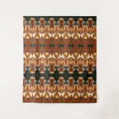 Green & Amber Ikat Wandteppich (Vorderseite)