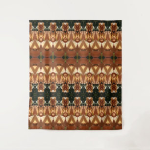 Green & Amber Ikat Wandteppich