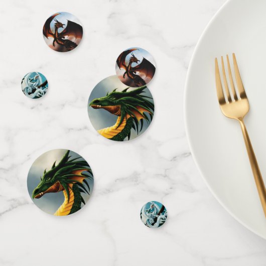Green Amber White Dragons Konfetti (Gruppe)