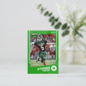 Green American Football Player Trading Card Telefonnummerkarte (Stehend Vorderseite)