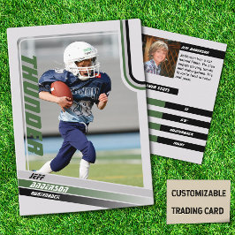 Green American Football Trading Card for Kids Telefonnummerkarte