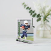 Green American Football Trading Card for Kids Telefonnummerkarte (Stehend Vorderseite)