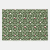 Green and Beige Christmas Forest Village Snowflake Geschenkpapier Set (Vorderseite 3)