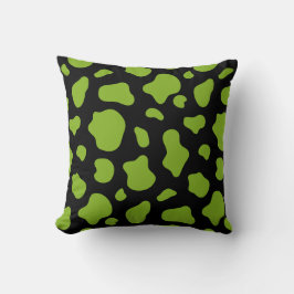 Green and black Cow Print Decorative Pillow Kissen
