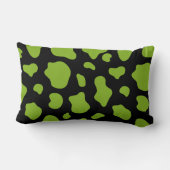 Green And Black Cow Print Decorative Pillow Lendenkissen (Rückseite)