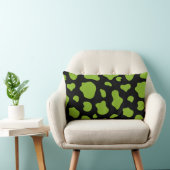 Green And Black Cow Print Decorative Pillow Lendenkissen (Stuhl )