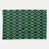 Green and black diamond pattern geschirrtuch (Horizontal)