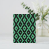 Green and black diamond pattern RSVP karte (Stehend Vorderseite)