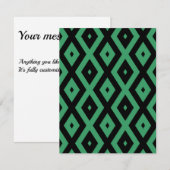 Green and black diamond pattern RSVP karte (Vorne/Hinten)