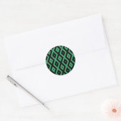 Green and black diamond pattern runder aufkleber (Umschlag)