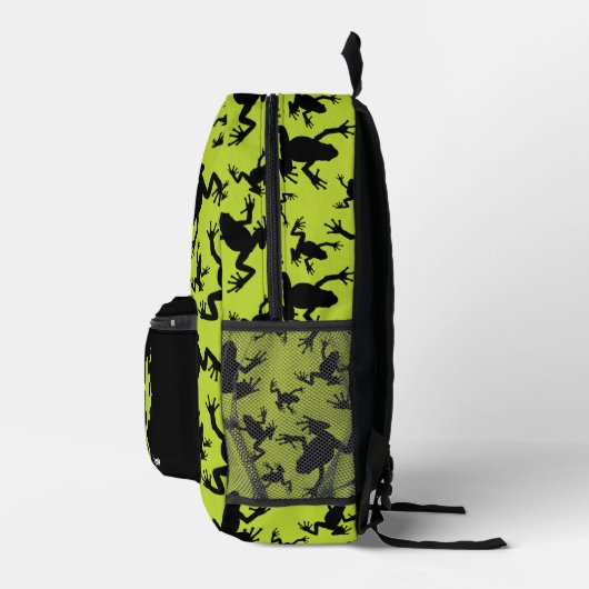 Green and Black Frog Pattern Kinderschule Bedruckter Rucksack (Rechts)