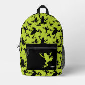 Green and Black Frog Pattern Kinderschule Bedruckter Rucksack (Vorderseite)