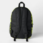 Green and Black Frog Pattern Kinderschule Bedruckter Rucksack (Rückseite)
