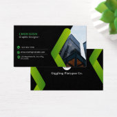 Green and Black Minimalist Modern Business Card (Schreibtisch)