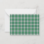 Green and Black Tartan Plaid Personalized Mitteilungskarte (Rückseite)