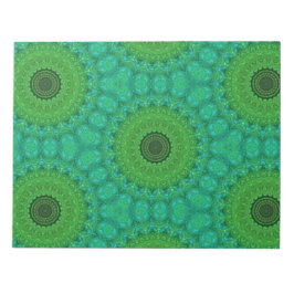 Green and Blue Circular Pattern Notepad Notizblock