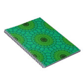 Green and Blue Circular Pattern Spiral Notebook Notizblock (Rechte Seite)