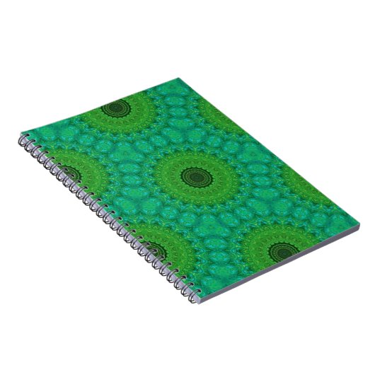 Green and Blue Circular Pattern Spiral Notebook Notizblock (Rechte Seite)