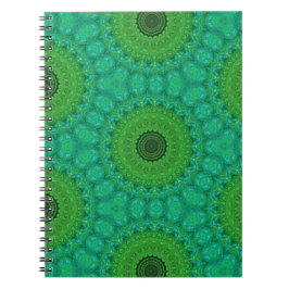 Green and Blue Circular Pattern Spiral Notebook Notizblock