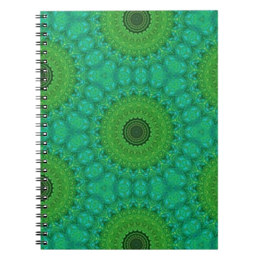 Green and Blue Circular Pattern Spiral Notebook Notizblock (Vorderseite)