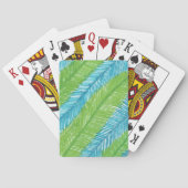 Green and Blue Palm Leaves Pattern Spielkarten (Rückseite)
