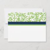 Green and Blue Wedding RSVP Karte (Rückseite)