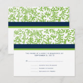 Green and Blue Wedding RSVP Karte (Vorne/Hinten)