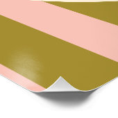 Green and Blush Pink Striped “Drinks Menu” Wedding Poster (Ecke)