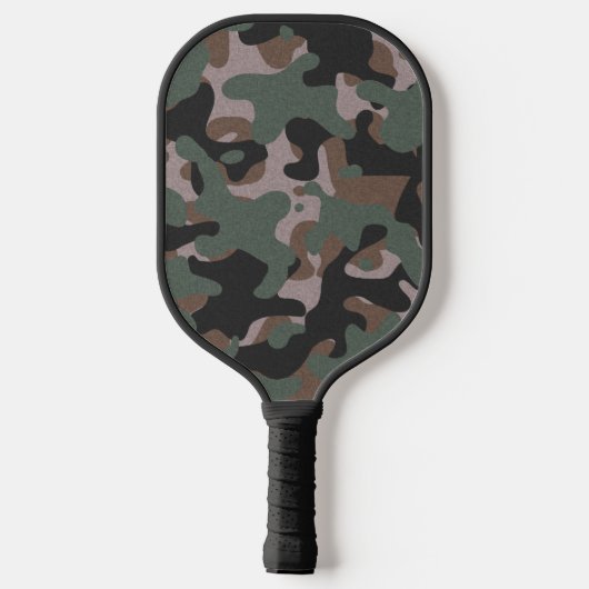 Green and Brown Camouflage Pickleball Paddle (Rückseite)