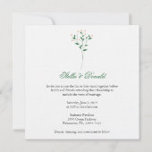 Green and Chor- Twigs Wedding Monogram Einladung (Rückseite)