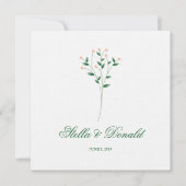 Green and Chor- Twigs Wedding Monogram Einladung (Vorderseite)