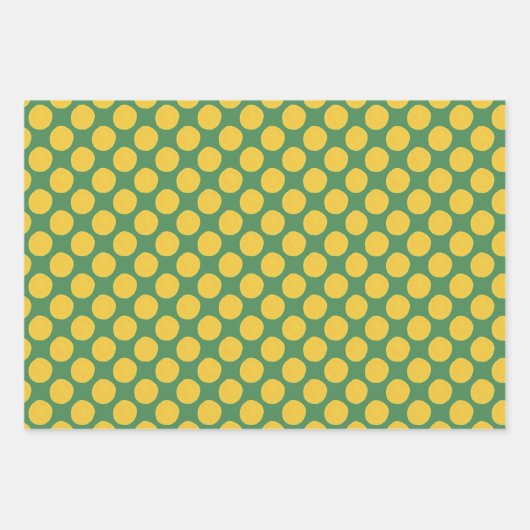 Green and Cream Polka Dot Gift Wrap Geschenkpapier Set (Vorderseite 2)