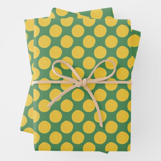 Green and Cream Polka Dot Gift Wrap Geschenkpapier Set (Beispiel)