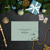 Green and Faux Gold Snowflake Holiday Photo Card Karte