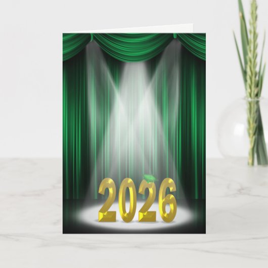 Green and Gold Abschluss 2025 School Colors Karte (Vorderseite)