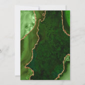 Green and Gold Agate Marble Wedding Einladung (Rückseite)