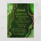 Green and Gold Agate Wedding Details Begleitkarte (Vorderseite)