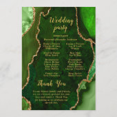 Green and Gold Agate Wedding Program Programm (Rückseite)
