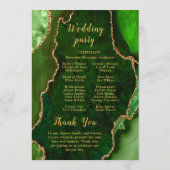 Green and Gold Agate Wedding Program Programm (Rückseite)
