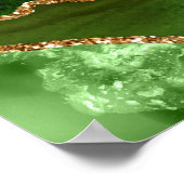 Green and Gold Agate Wedding Seating Chart Poster (Ecke)