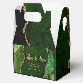 Green and Gold Agate Wedding Vielen Dank Geschenkschachtel (Geöffnet)