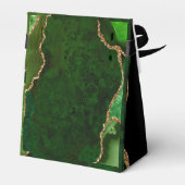 Green and Gold Agate Wedding Vielen Dank Geschenkschachtel (Rückseite)