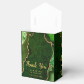 Green and Gold Agate Wedding Vielen Dank Geschenkschachtel (Geöffnet)