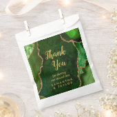 Green and Gold Agate Wedding Vielen Dank Geschenktütchen (Ausgeschnitten)