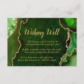 Green and Gold Agate Wedding Wishing Well Begleitkarte (Vorderseite)