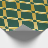 Green and Gold Arabesque Wrapping Paper (Roll) Geschenkpapier (Ecke)
