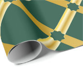 Green and Gold Arabesque Wrapping Paper (Roll) Geschenkpapier (Rolleneckpunkt)