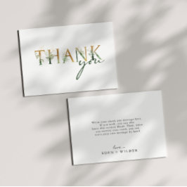 Green and Gold Baby Shower Flat Danke Karte